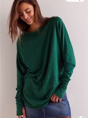 We the Free Arden Tee Shirt Uncut Emerald Green Sz Small